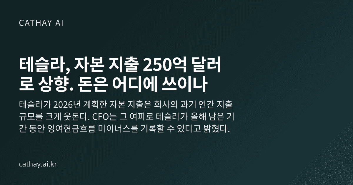 테슬라, 자본 지출 250억 달러로 상향. 돈은 어디에 쓰이나