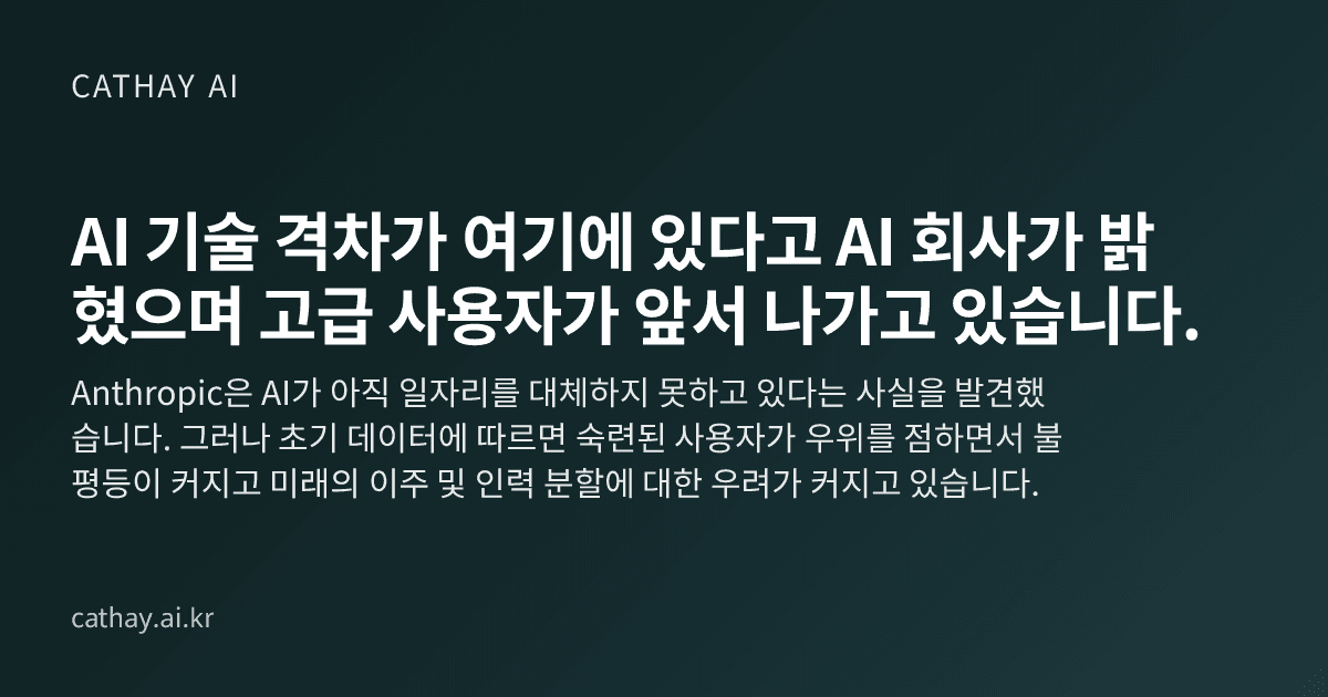 AI 기술 격차가 여기에 있다고 AI 회사가 밝혔으며 고급 사용자가 앞서 나가고 있습니다.