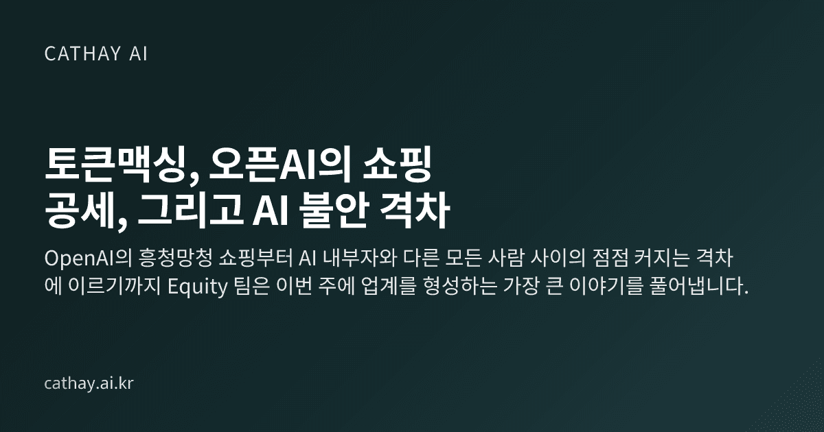 토큰맥싱, 오픈AI의 쇼핑 공세, 그리고 AI 불안 격차