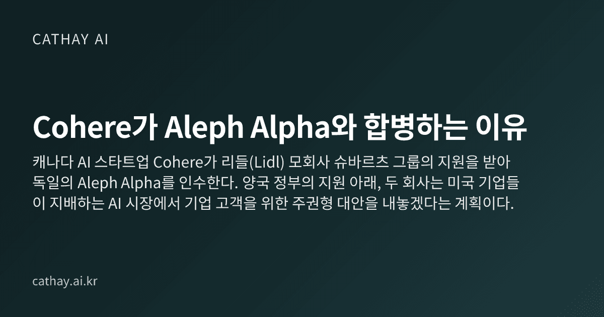 Cohere가 Aleph Alpha와 합병하는 이유