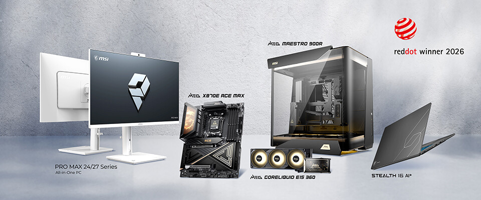 (홍보) MSI 제품, 혁신과 디자인 우수성 부문에서 Red Dot Design Award 2026 수상