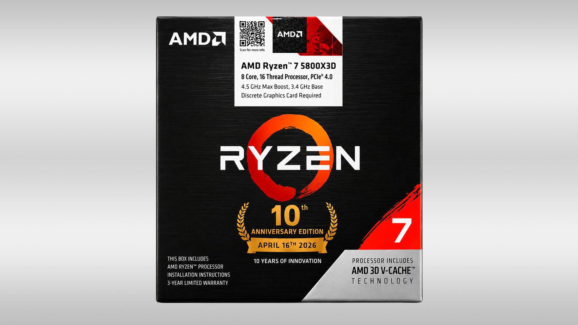 Ryzen 7 5800X3D AM4 10주년 기념 에디션이 온라인에서 310달러에 출시됨 - 예산 편성자를 위한 상징적인 게임용 CPU의 복귀가 임박한 것 같습니다.