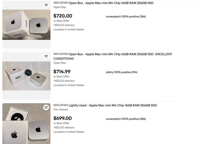 AI로 인해 공급 부족으로 마크업된 Mac mini가 eBay에 넘쳐나다